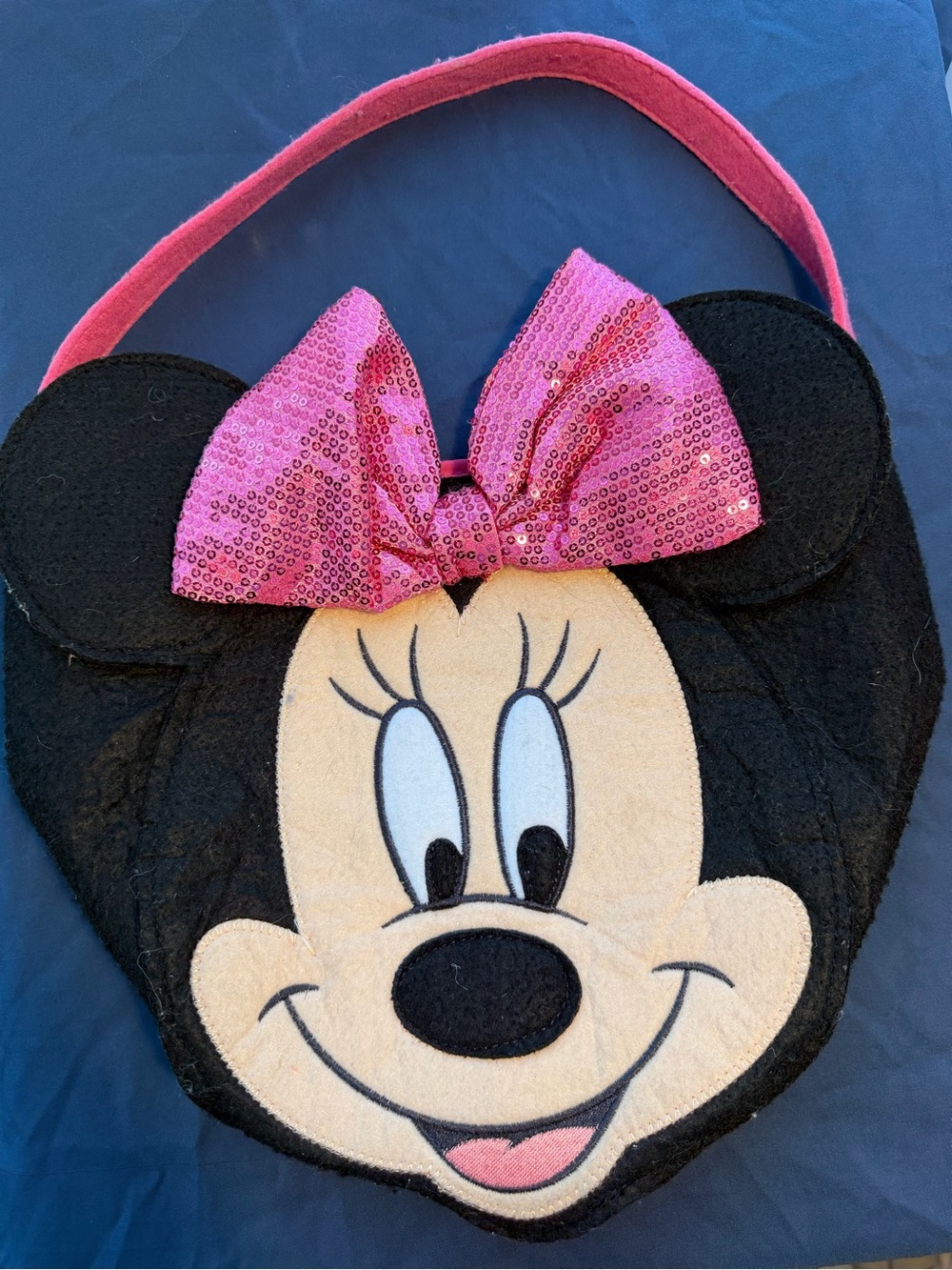 Disney Minnie Mouse Black Bag with Pink Sequin Bow